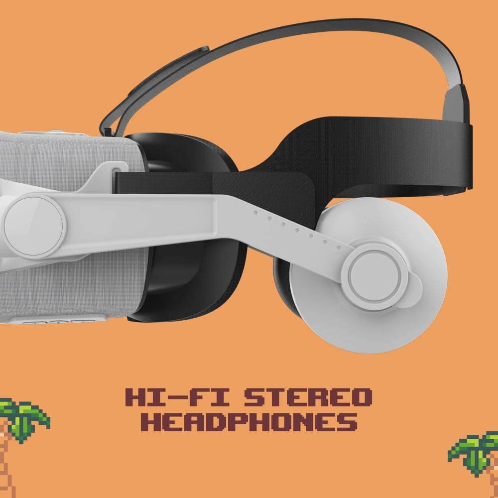 Procus PRO VR Headset - 100-120 Degree FOV with Highest Immersive Experience - 3.5mm Jack Inbuilt Headphones with Procus Stingray VR Controller (Grey)