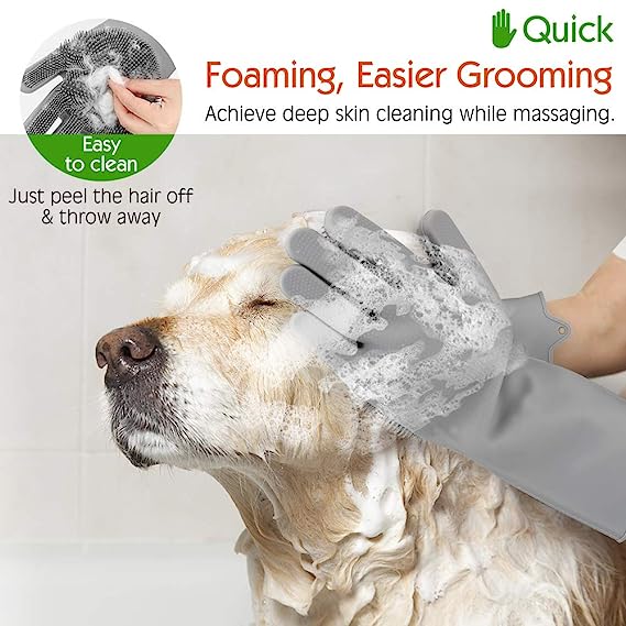 Avahim Multi Purpose Dog & Cat Cleaning Gloves - Pet Grooming Gloves