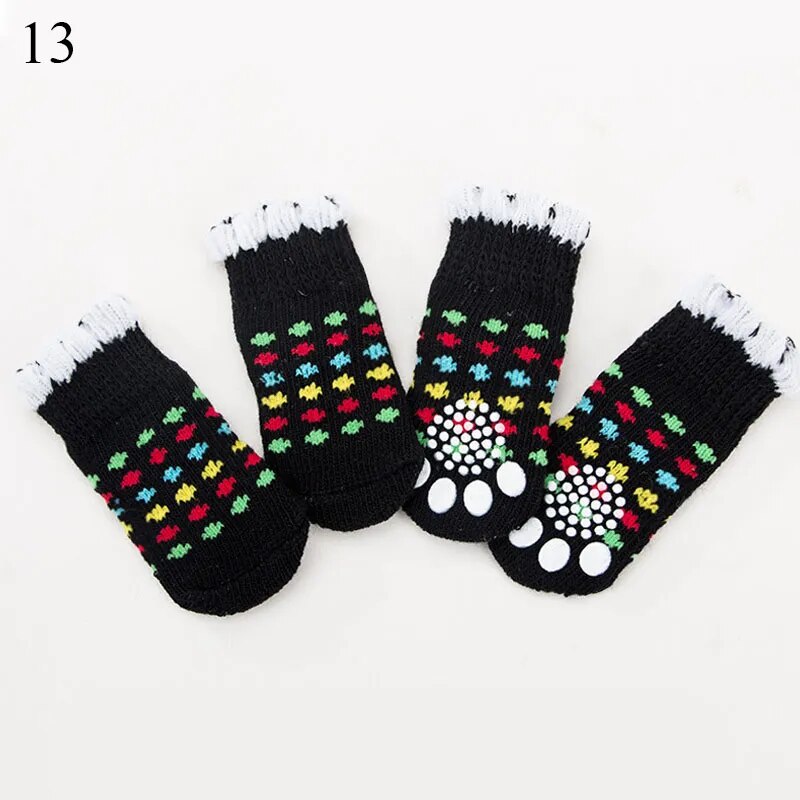 4Pcs Warm Puppy Dog Shoes