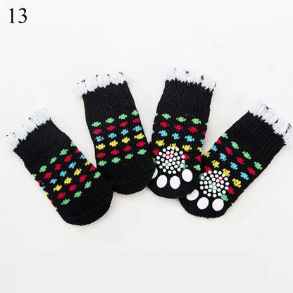 4Pcs Warm Puppy Dog Shoes