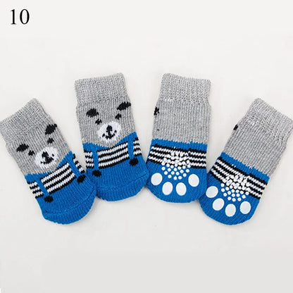 4Pcs Warm Puppy Dog Shoes