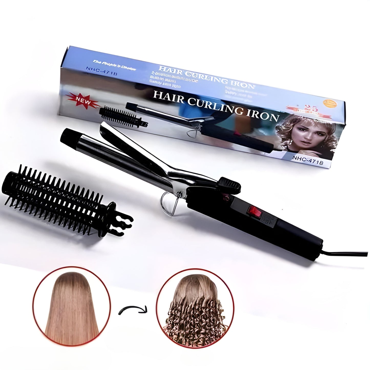 New N0va NHC-471B Hair Curling iron Rod for curly hairs
