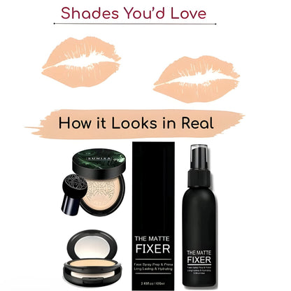 Sunisa Waterproof Foundation Bb and Cc Cream With Air Cushion and Makeup Fixer