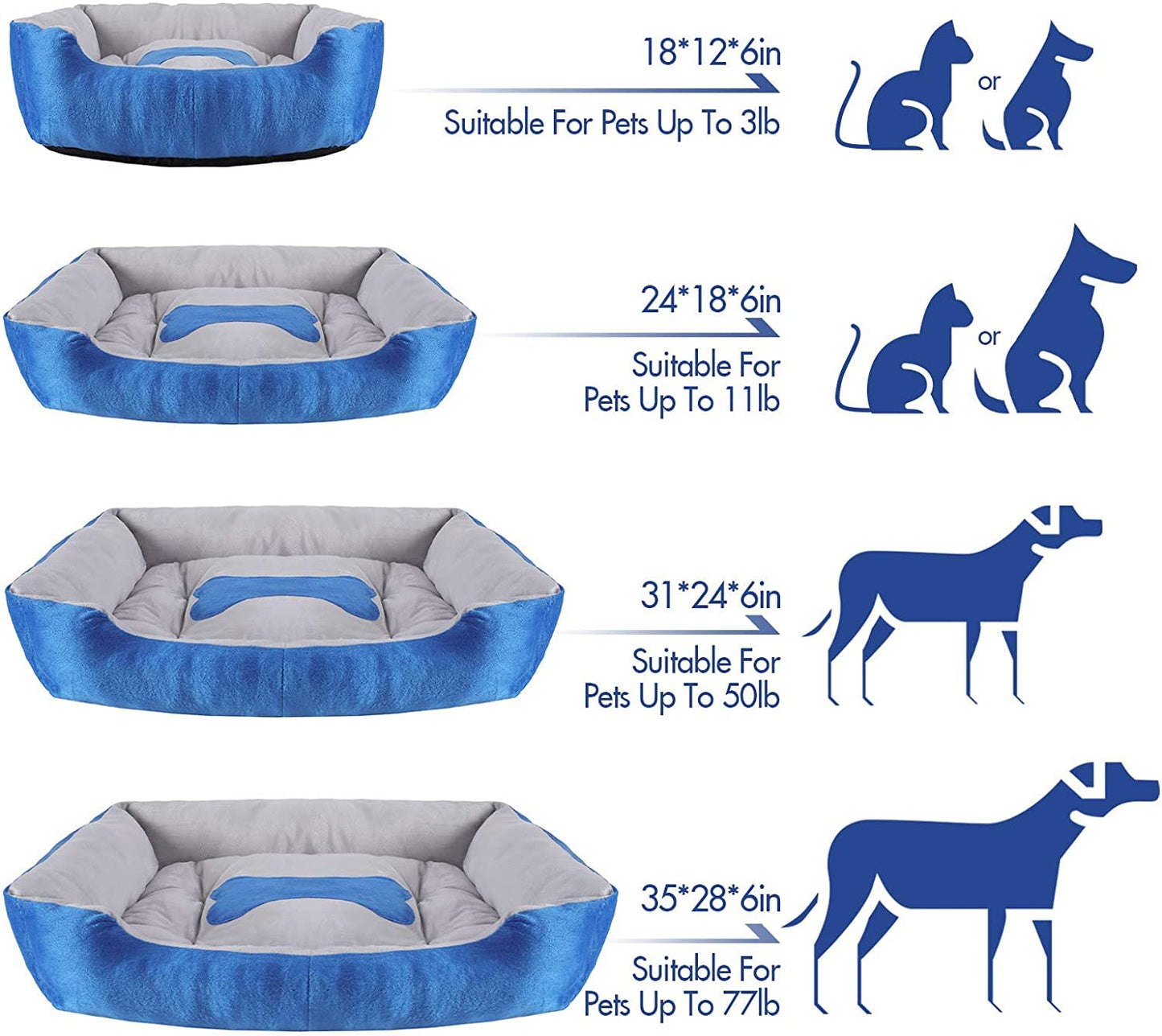 Rectangle Pet Dog Bed Washable Sofa Bed